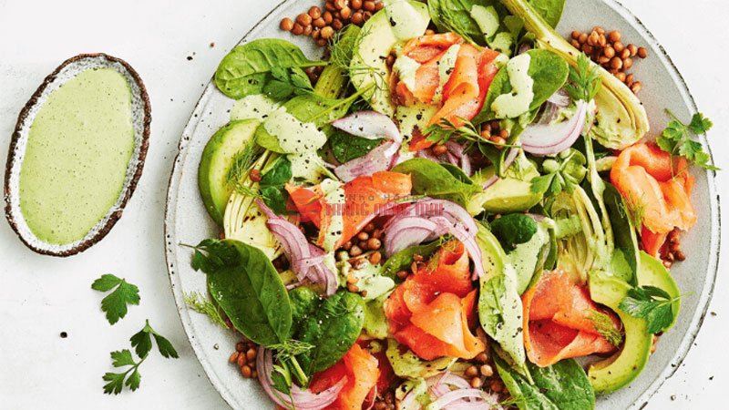 Salad cá hồi chuẩn vị Salad cá hồi chuẩn vị